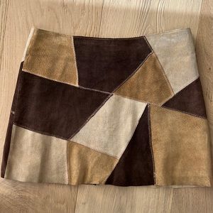 COPY - Arden B. Patchwork Leather mini skirt